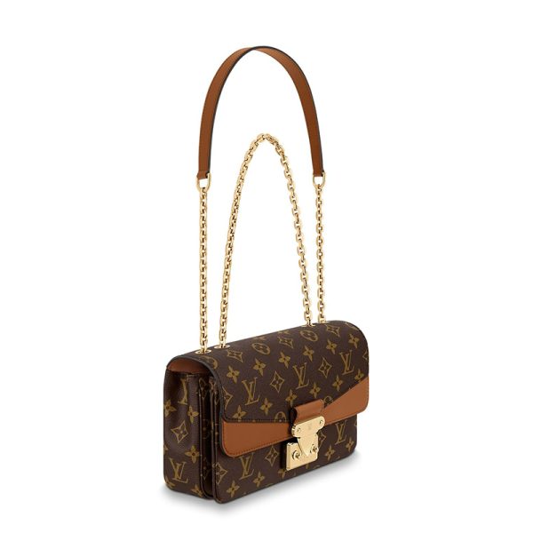 LV canvas with caramel leather gold chain shoulder bag - Image 2