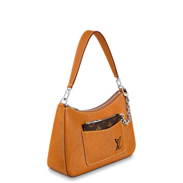 LV Caramel Brown Grain Leather Shoulder Diagonal Cross Handbag - Image 2