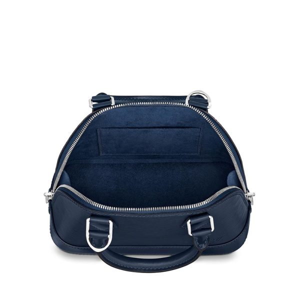 LV indigo grain water ripple cowhide double zipper padlock shoulder bag - Image 3