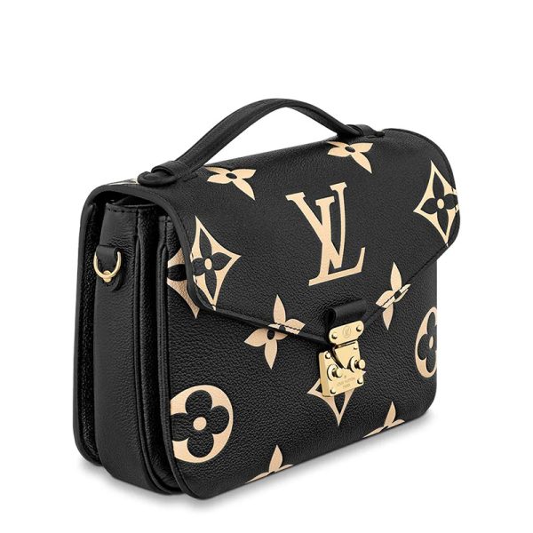 LV black beige embossed grain leather shoulder bag - Image 2
