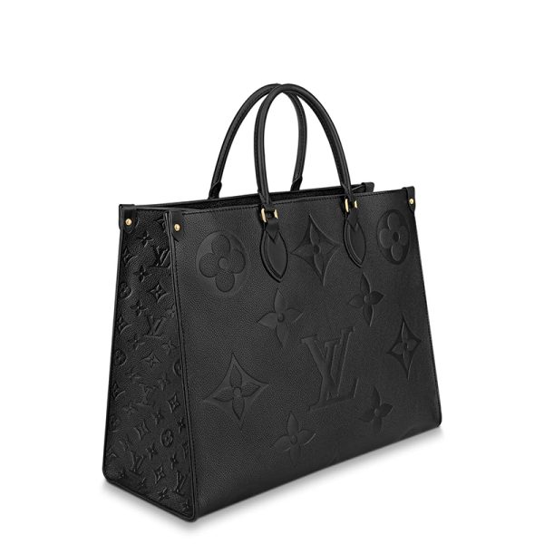 LV large black floral embossed grain leather single shoulder handbag - Image 2