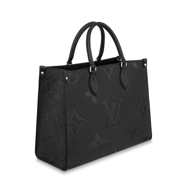 LV medium black embossed grain leather single shoulder handbag with embossed grain pattern - Image 2