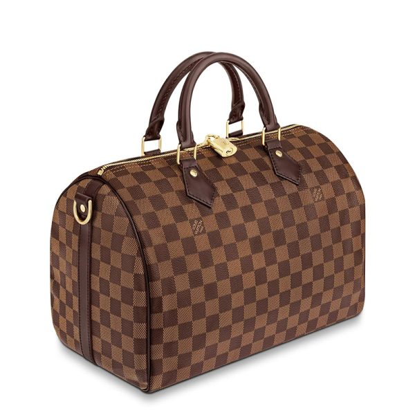 LV ebony checkerboard canvas embellished leather single shoulder crossbody handbag - Image 2