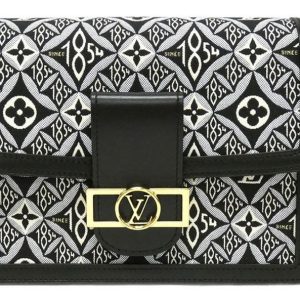 LVDauphine black fabric/leather shoulder bag