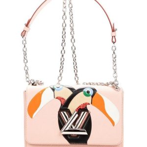 LV Pink Leather Shoulder Bag