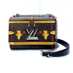 LV brown coated canvas shoulder bag
