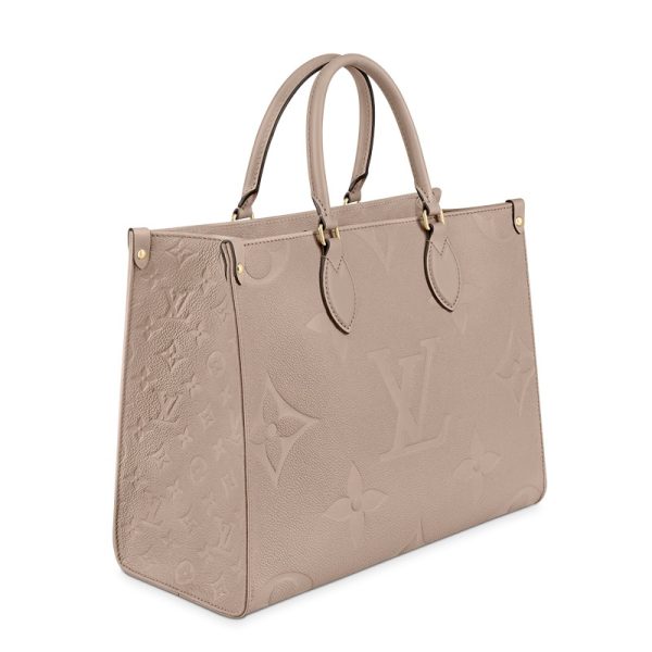 LV medium beige embossed grain cowhide gold buckle shoulder bag - Image 2