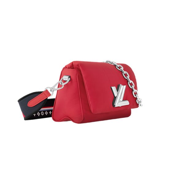 LV small red nylon with leather magnetic buckle crossbody bag - Image 2