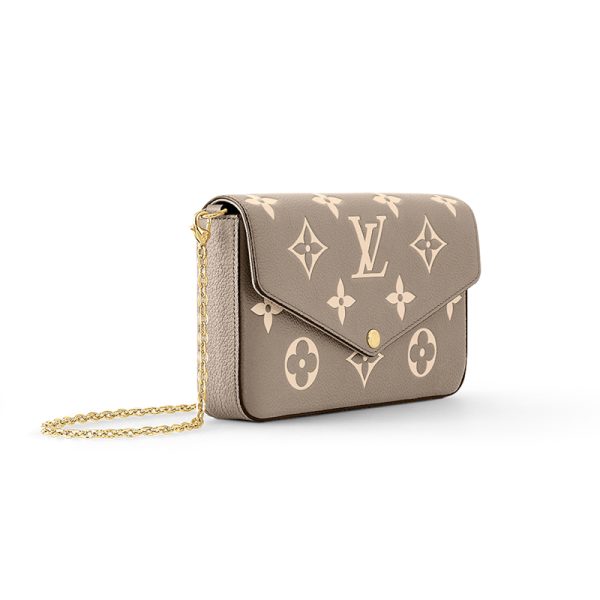 LV Elephant Grey/Milk White Chain Cow Leather Crossbody Bag - Image 2