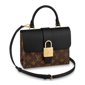 LV Black Classic Vintage Flower Lock Handheld Shoulder Bag