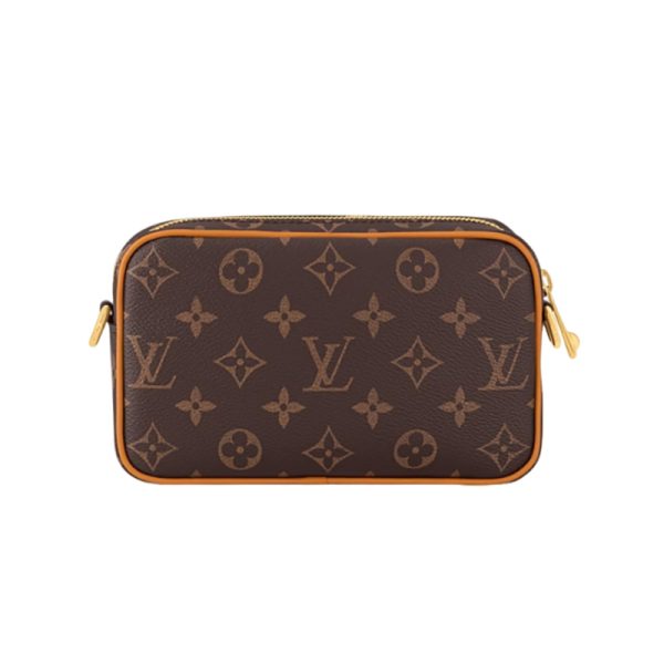 LV brown vintage canvas zipper opening crossbody wallet - Image 2