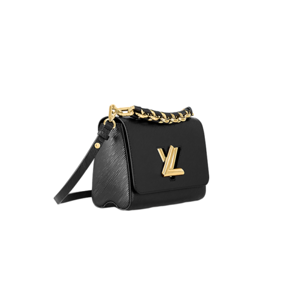 LV Medium Black Grain Leather Shoulder Bag - Image 2