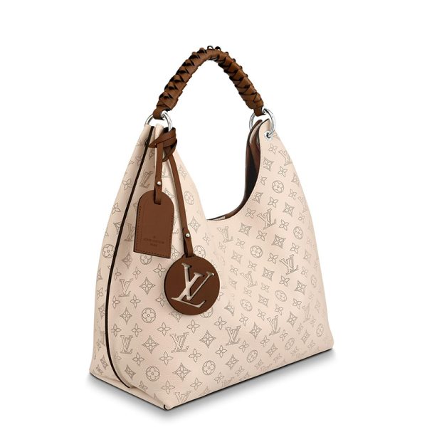 LV cream colored distressed perforated calf leather shoulder bag - Image 2
