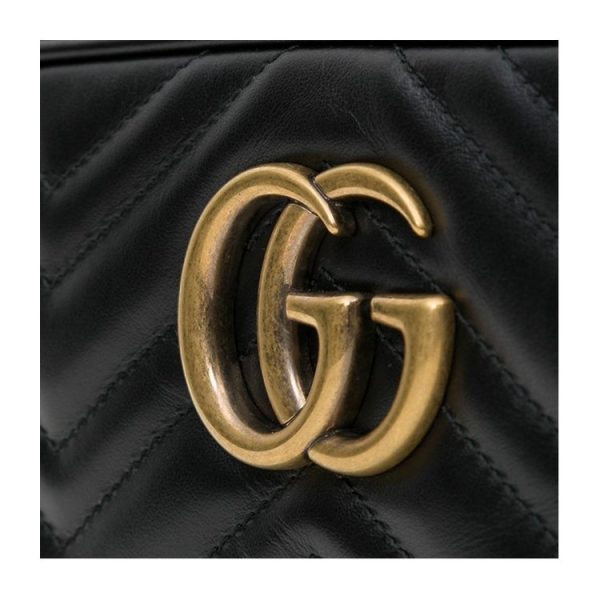 Gucci leather metal double G water ripple chain bag, shoulder and crossbody handbag - Image 2