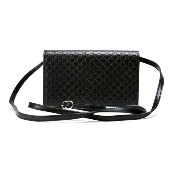 Gucci calf leather double G-patterned embossed diagonal cross bag - Image 2