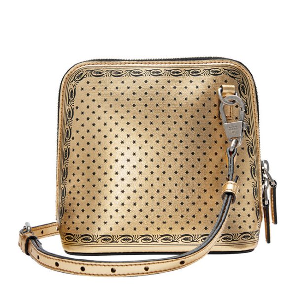 Gucci leather gold foil shell single shoulder crossbody bag - Image 2