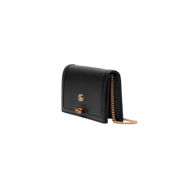 Gucci Mini Black Leather Bamboo Knot Handbag - Image 2