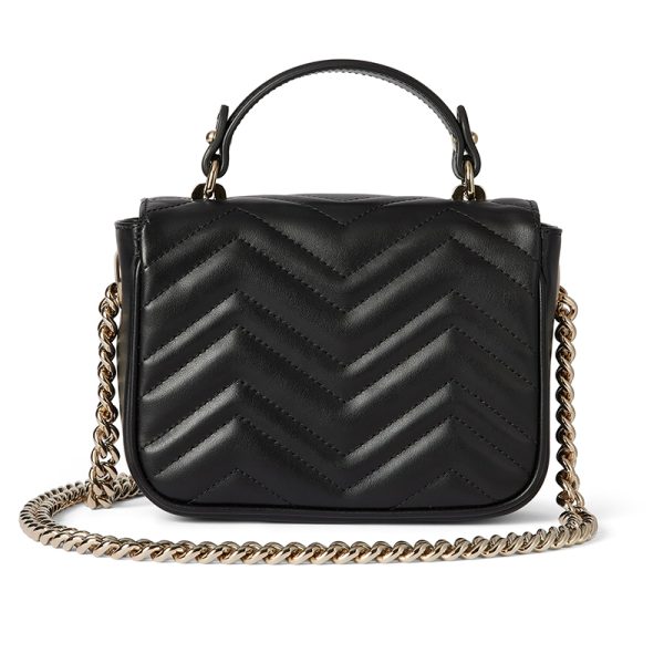 Gucci Mini Black Leather Magnetic Flip Closed Handbag - Image 2