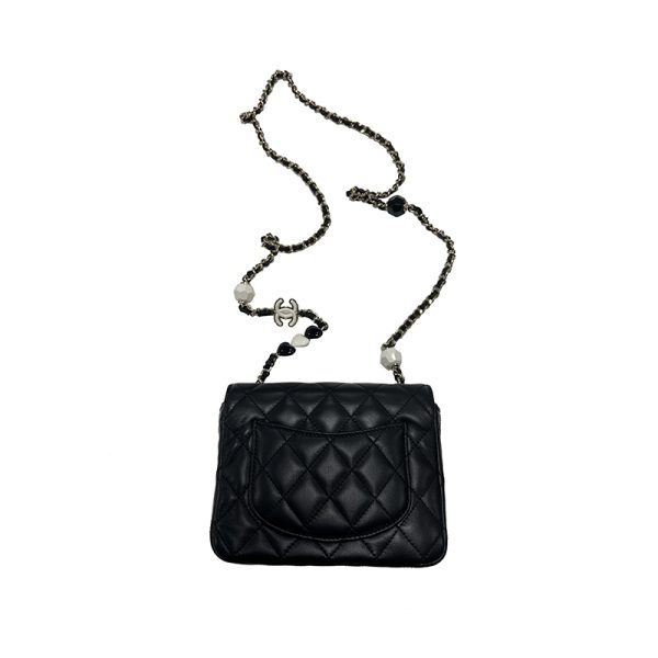 Chanel Sheepskin Black Gold Single Shoulder Chain Bag - Image 2