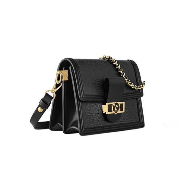LV Classic Dauphine Medium Black Grain Leather Shoulder Bag - Image 2