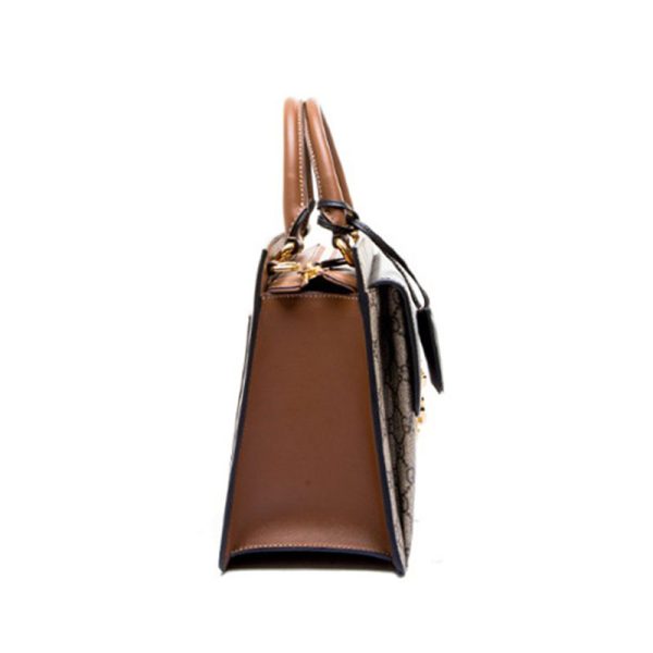Gucci Double G Printed Brown Lock Handbag Shoulder Bag - Image 2