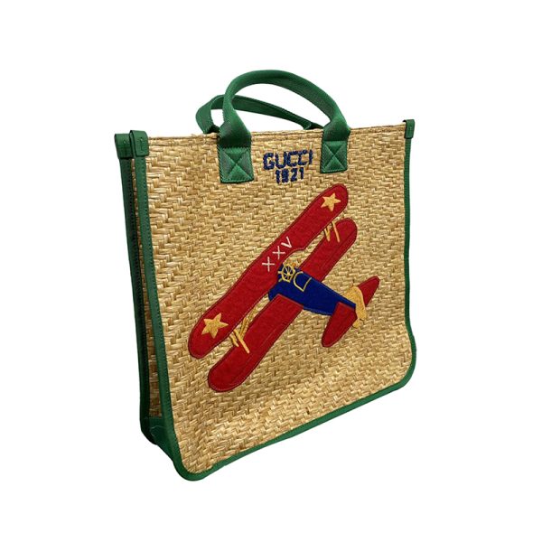 Gucci children's woven airplane tote bag - Image 2