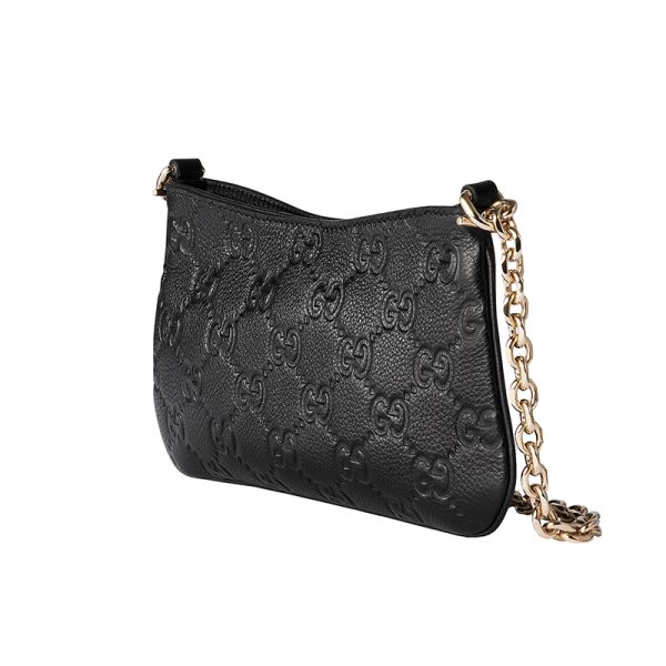 Gucci mini black leather zipper closure with shoulder strap handbag - Image 2