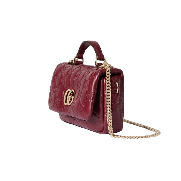 Gucci mini red leather spring closure with shoulder strap handbag - Image 2