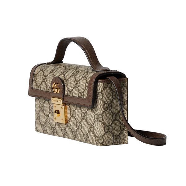 Gucci mini brown special canvas with adjustable shoulder strap handbag - Image 2