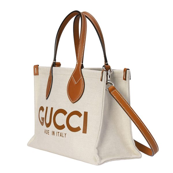 Gucci women's small beige cotton canvas handbag - Image 2