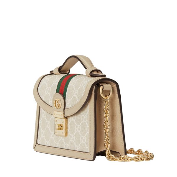 Gucci mini beige vintage canvas leather shoulder bag - Image 2