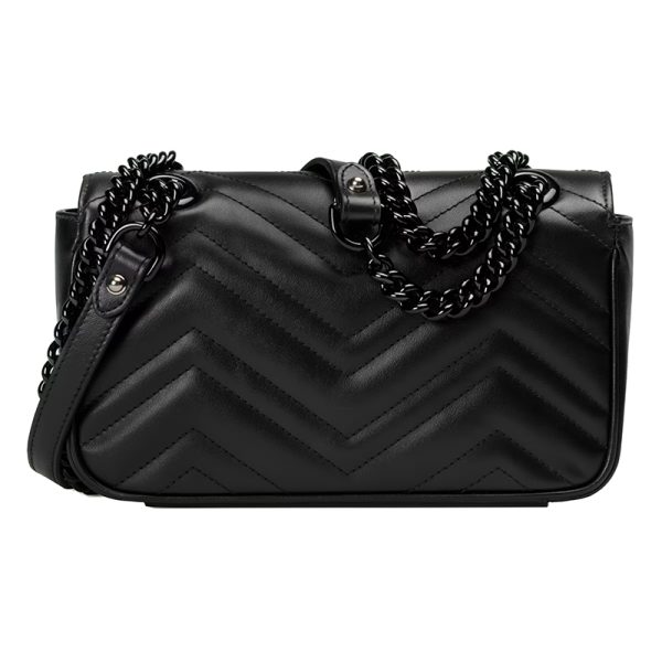 Gucci black herringbone stitched leather shoulder bag - Image 2