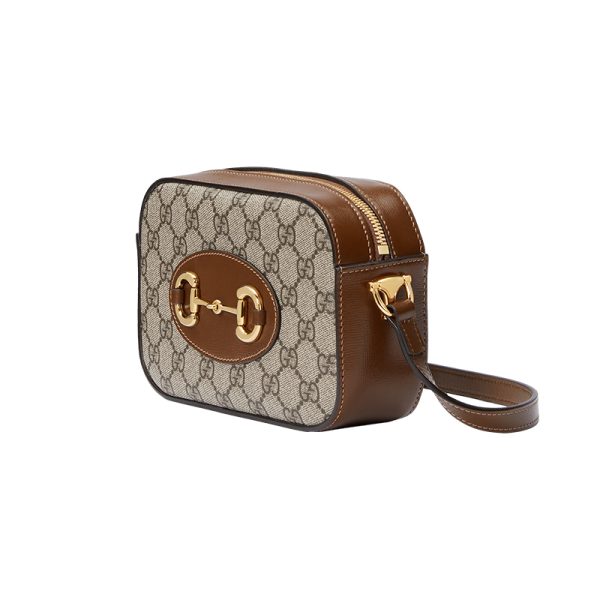 Gucci Small Beige/Ebony Canvas Gold Finish Zipper Shoulder Bag - Image 2
