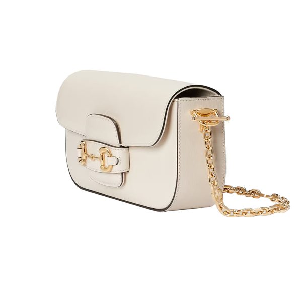 Gucci white small leather gold chain shoulder bag - Image 2