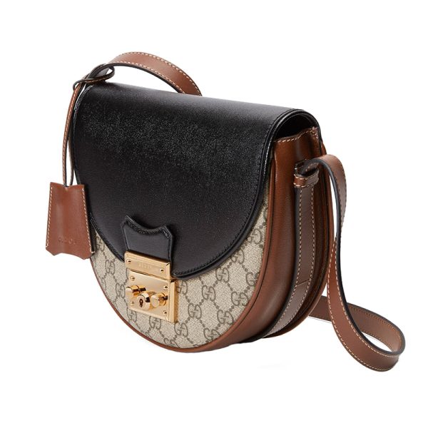Gucci mixed color canvas with leather crossbody shoulder bag - Image 2