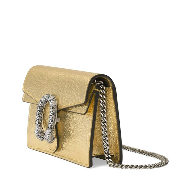 Gucci Mini Gold Leather Shoulder Cross Bag - Image 2