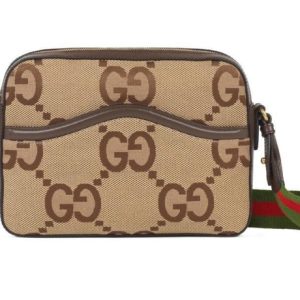 Gucci camel leather shoulder bag