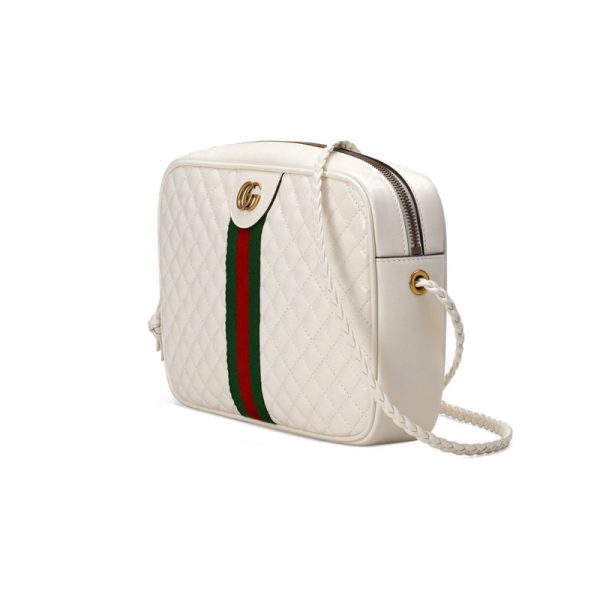 Gucci Leather Red Green Striped Cross Shoulder Bag - Image 2