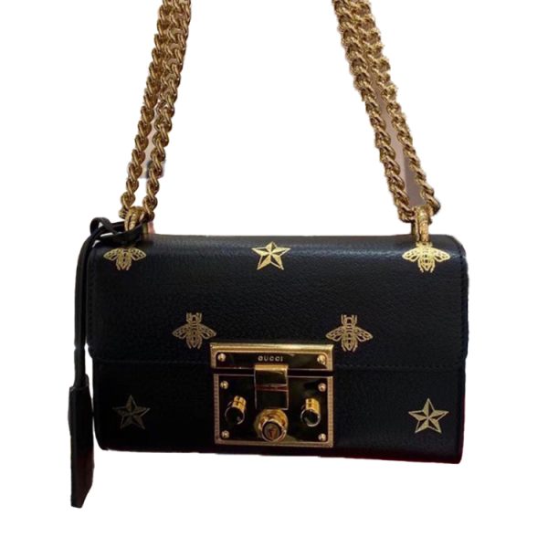 Gucci black full leather Xiaomi Peak hot stamping bag - Image 2