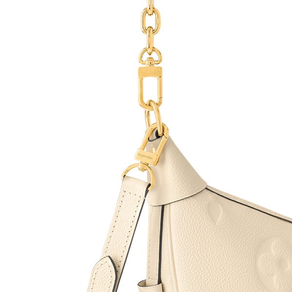 LV cream white embossed grain cowhide half moon shaped hand-held shoulder bag - Image 2
