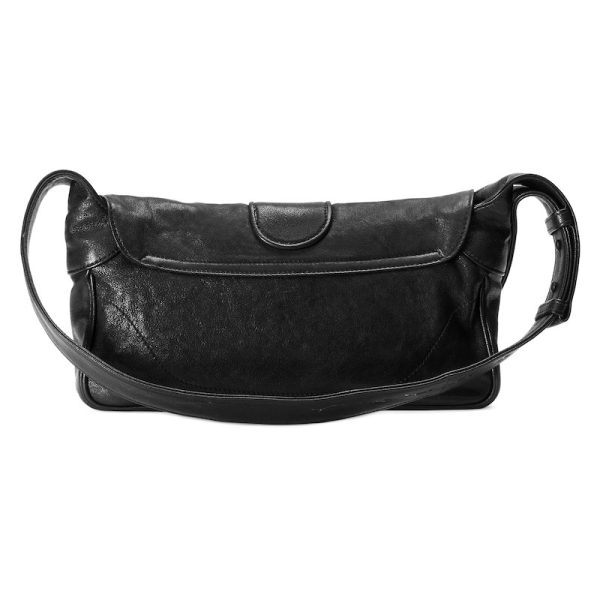 Gucci Black Leather Double G Magnetic Buckle Shoulder Bag - Image 2