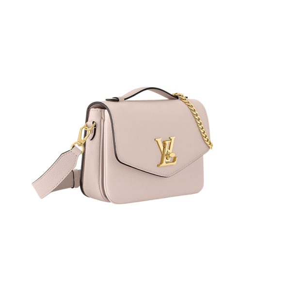 LV grey brown soft grain cowhide twist lock opening shoulder bag - Image 2