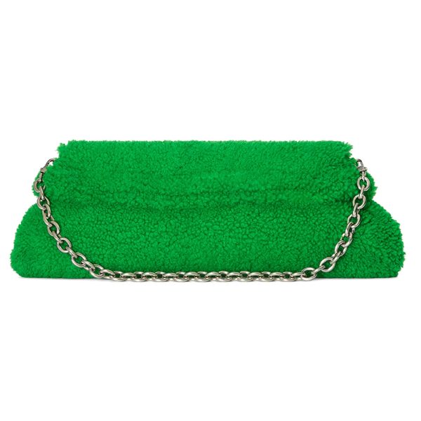 Gucci Green Wool Detachable Chain Shoulder Bag - Image 2