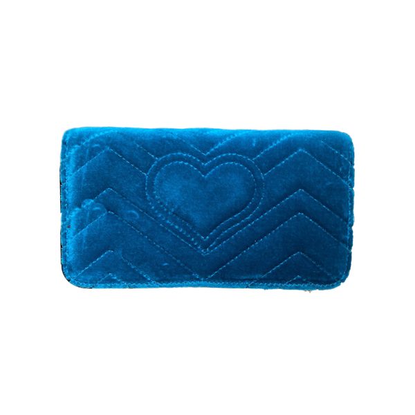 Gucci peacock blue velvet chain bag - Image 2