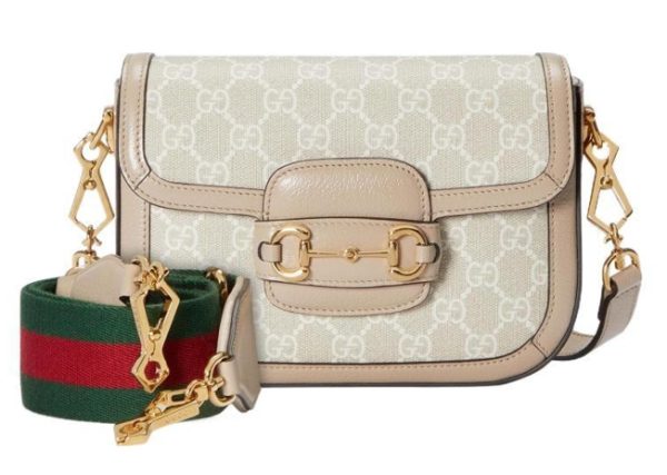 Gucci striped canvas shoulder bag