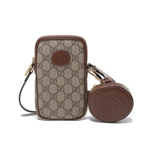 Gucci Mini Canvas Leather Shoulder Bag