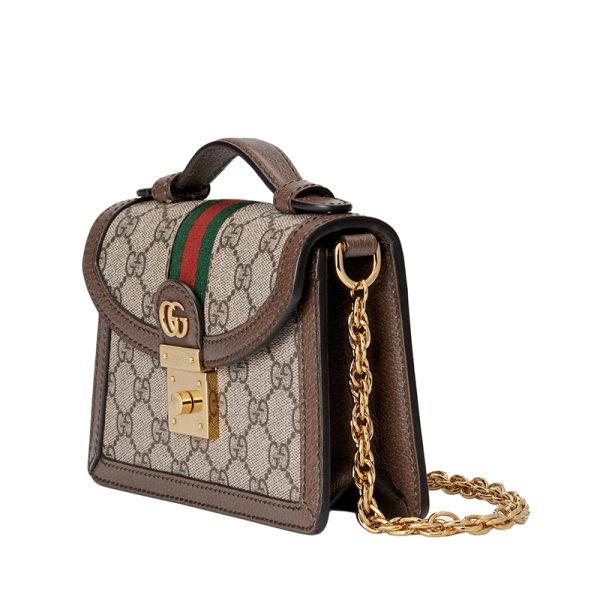 Gucci Mini Ebony Beige Canvas Shoulder Bag - Image 2