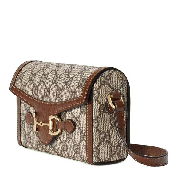 Gucci Mini Beige/Ebony Canvas with Brown Leather Shoulder Cross Bag - Image 2