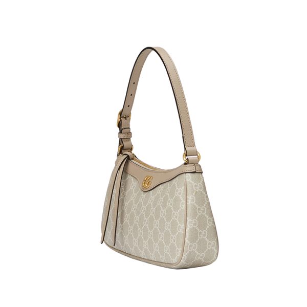 Gucci beige white canvas shoulder bag with leather - Image 2