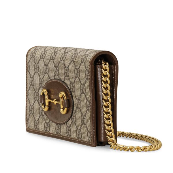 Gucci Brown Leather Chain Shoulder Bag - Image 2